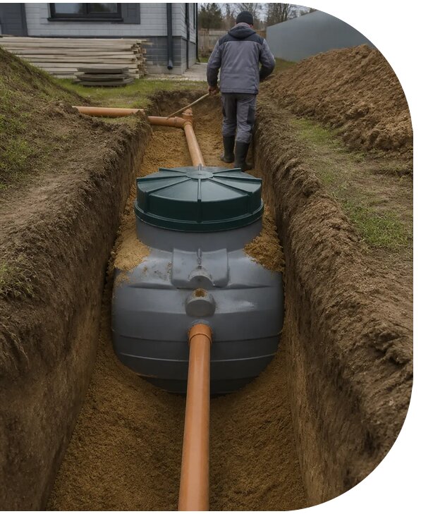Монтаж септика Биодека под ключ для дома и дачи в Инте